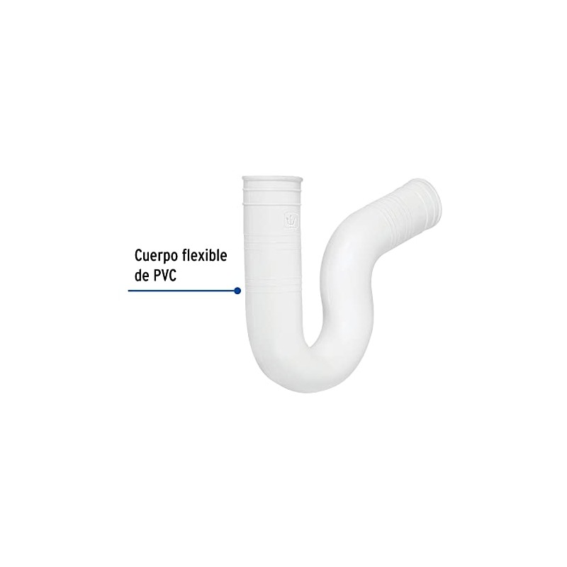 Foset CE-294 Céspol PVC flexible para fregadero 1-1/2", color, pack