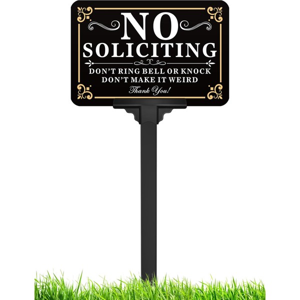 Multiwins No Soliciting Sign for House with Stake - Adjustable