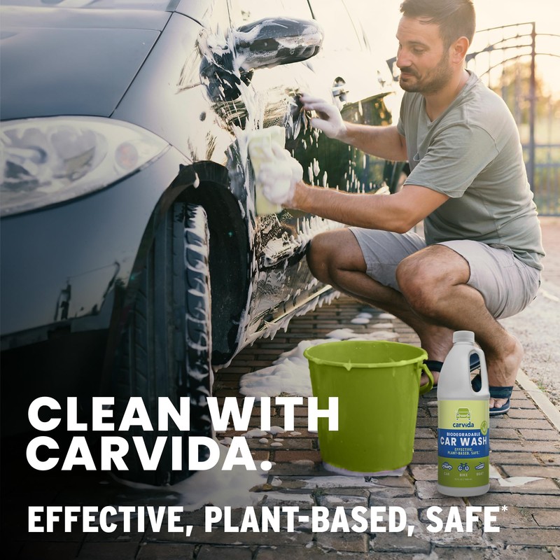 Carvida Biodegradable Car Wash, Non-Toxic, Low-Foam, Environmentally-Friendly Plant-based Concentrate, 32oz