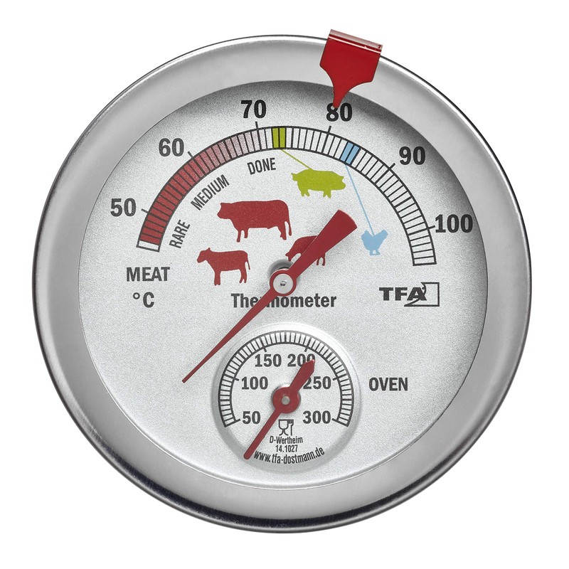 TFA Dostmann 14.1027 Analogue Roasting / Oven Thermometer Stainless Steel
