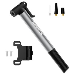 HNVNER Mini Bike Pump,Aluminum Alloy Portable Bicycle Tire Pump,Easy to Switch Between Schrader and Presta Valve,Fast Tyre Inflation Frame Mount Pump with Needle for Road, Mountain and BMX Bikes