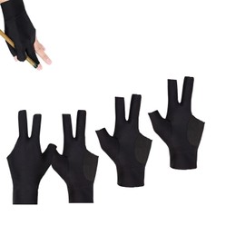4 Pcs Billiards Gloves,Three Finger Gloves Snooker Gloves,Left Hand Pool Gloves,Non-Slip Breathable Snooker Gloves