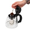 Maison Sucasa Glass Teapot with Infuser, Heat-Resistant Handle, 1.1 Liter,