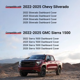 DWKJMYCP Dash Cover for 2022-2024 2025 2026 Chevy Silverado/GMC Sierra 1500 Dash Cover Mat Accessories 2024 2025 2026 Silverado/Sierra 2500HD 3500HD Non-Slip Center Console Protector Mat
