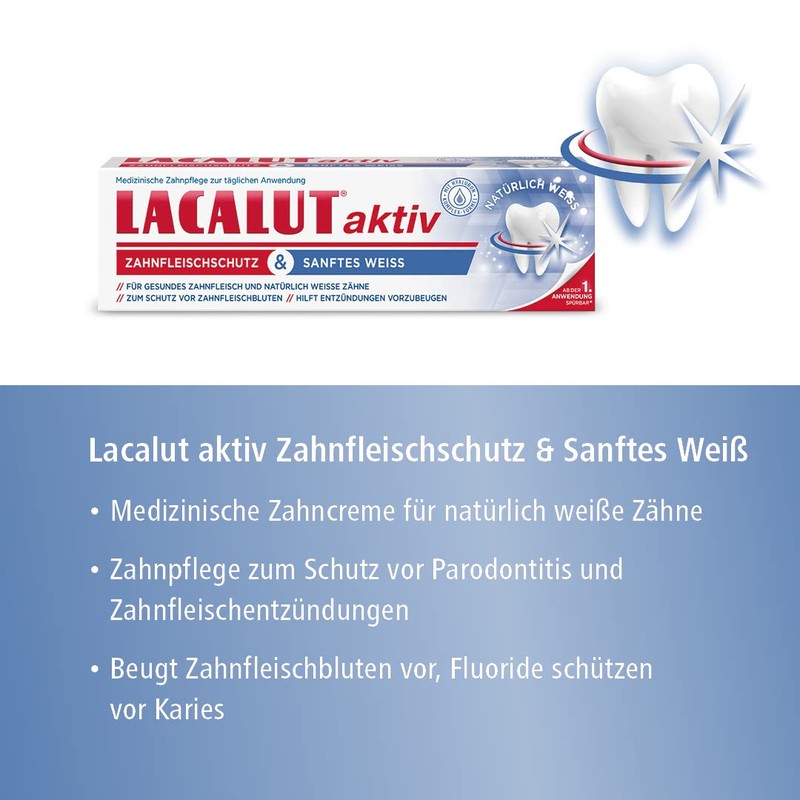 LACALUT Active gum protection and gentle white toothcream, 75 ml