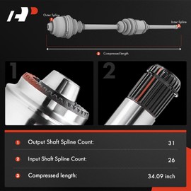A-Premium CV Axle Shaft Assembly Compatible with Mini Cooper 2014-2019 2.0L, Automatic Transmission, Front Right Passenger Side, Replace# 31608661686, 31608611932