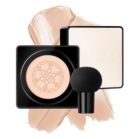 Air Cushion CC Cream Mushroom Head - Moisturizing Screw Lid BB Cream Concealer Makeup Base Create Long-Lasting & Waterproof Makeup, Cushion Foundation Full Coverage for All Skin Types (Nude)