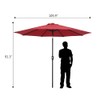 Deezon 9FT Central Umbrella Waterproof Folding Sunshade Wine Red