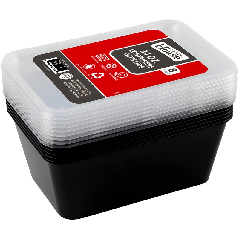 Bluesky Versatile Rectangle Containers-(Pack of 10) -Perfect for Meal Prep