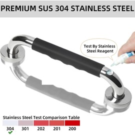 2Set 16 Inch Grab Bars for Bathtubs and Showers, Anti Slip Handicap Grab Bars for Shower, Safety Bath & Toilet Rail for Elderly Senior, Shower Handle Disability Assist Bathroom Handrail