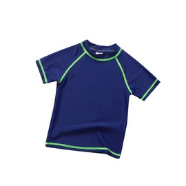 Rash Vest Kids 6-12 Years - Boys Swim Top Boys Rash Guard UV Protection UPF 50+ Short Sleeve Navy Blue