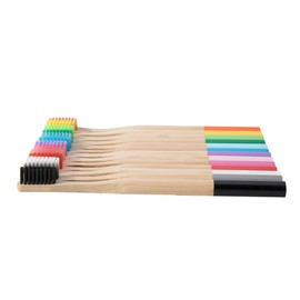 FRCOLOR 4pcs Bamboo Toothbrushes for Adults Soft Bristles Wooden Handles Blue Toothbrushes