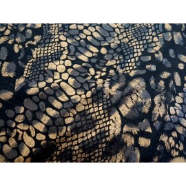 BLACK GOLDEN PYTHON SNAKE PRINT FABRIC 60/62" WIDE REPTILE SCALES BY THE YARD