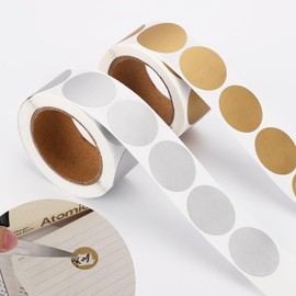 600pcs 1-Inch Scratch Off Stickers, Gold & Silver Round Scratch Off Labels Self-Adhesive Scratcher Make Your Own Custom Scratch Off Cards for Top Secret Winner Prize Lottery Tickets DIY Raffle Card