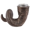 Veronese Germanic Tea Light Holder Ram's Horn Bronzed