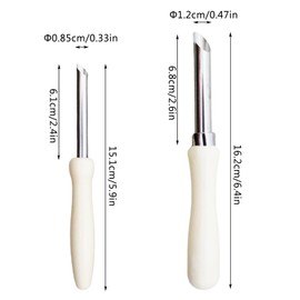 2PCS Clay Hole Cutters, Straw Hole Puncher for Plastic Lids, Stainless Steel Circular Clay Hole Cutters Pottery Tools Wooden Handle Clay Tools Lemonade Cup Lid Hole Puncher Single for Straw