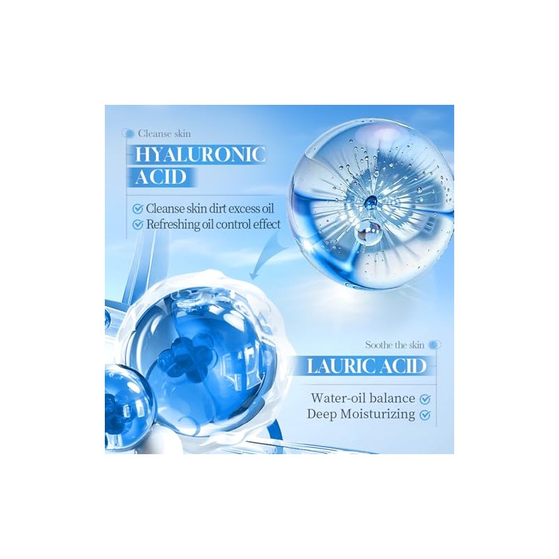 Limpiador Facial Transparente con Ácido Hialurónico para Piel Sensible