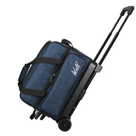 WOLT | 2 Ball Bowling Bag with Wheels-Bowling Bags 2 Ball Roller with Separate Shoe Compartment, Double Bowling Ball Bag with Accessory Pocket, Retractable Handle Extends to 40"