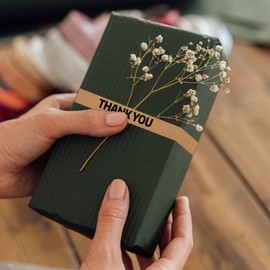 Thank You Tape, Designer Brown Sealing Tape for Small Business, Stick Shopping Bag or Box of Bakes, Coffees, Gifts, Newspapers, Flower Arrangements and Takeout, Thank You