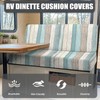 Tomeusey RV Dinette Cushion Covers with Light Green Stripes -