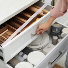 8PCS Clear Rigid Plastic Slip On Cabinet Door Protector, Works for 3/4" Cabinet Door Thickness, 16.5" Length, Edge Guard for Protecting Kitchen Cabinets Stool Foot Rails (16.5 inches)