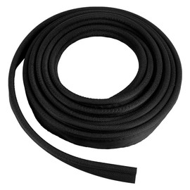 BENECREAT 5m/5.5 Yards Black Awning Rail Piping, 8mm Double Flap Awning Tent Piping Insert with Solid PVC Core for Rv, Tarps, Camping Tent Accessories
