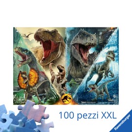 Ravensburger - Puzzle Jurassic World, 100 Pezzi XXL - Puzzle Bambini 6 Anni, Collezione Jurassic World, Giochi Educativi e Divertenti, Idee Regalo