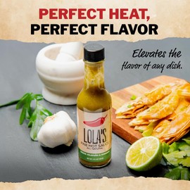Lola’s Green Jalapeño and Serrano Hot Sauce | Fresh Jalapeños, Serrano Peppers & Lime | 0 Calories, 0g Fat, Low Sodium | All-Natural, Keto, Gluten-Free, Plant-Based | 5 Fl Oz (Pack of 6)