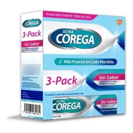 Corega Ultra Crema Adhesiva Para Prótesis 3 Pzas De 40g C/u