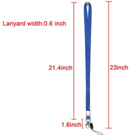 YOUOWO 10 Pack Neck Lanyard,Office Nylon Blue Lanyards with J-Hook,For Badge Holders,ID Name Badges,Keys,Phone,USB,Stick,Whistles