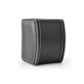 HUNGER PU Leather Single Bracelet Bangle Jewelry Watch Gift Box (Black)