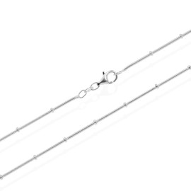 NKlaus (38-80 cm necklace and or (19-27 mm) snake chain bracelet, 925 sterling silver balls, 1.2 mm, Sterling Silver