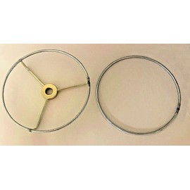 LAMP SHADE TOP AND BOTTOM WIRE DIY 8" DIAMETER RINGS - BRASS PLATED TOP SPIDER