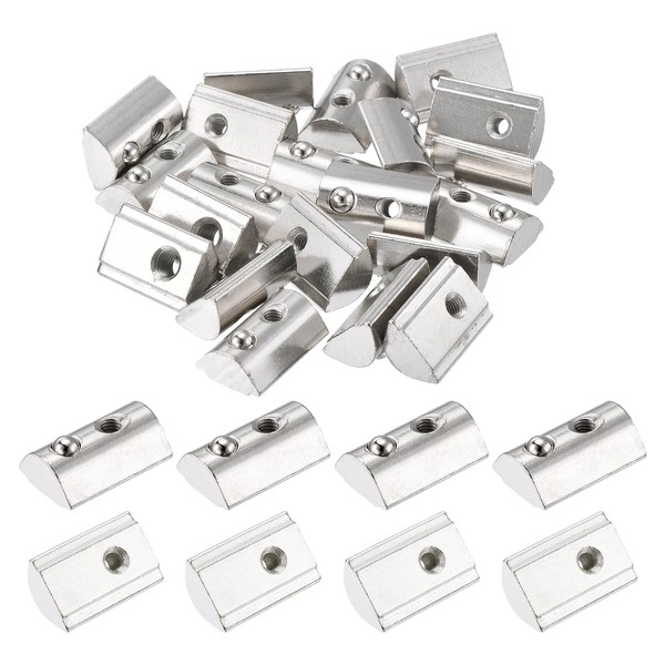 sourcing map 30Pcs M4 T Spring Nuts Fastener Carbon Steel