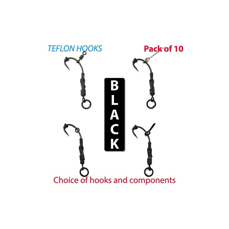 Pack of 10 Phoxinus Ronnie Rigs All black with Teflon