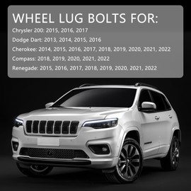 M12X1.25丨22Pcs Wheel Studs, Chrome Wheel Lug Bolts - 28mm Shank Length, 17mm Hex Conical Replacement for Jeep 2015-2022 Renegade, 2018-2022 Compass, 2014-2022 Cherokee