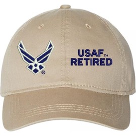 MilitaryBest U.S.A.F. Retired Unstructured Dad Cap (Khaki)