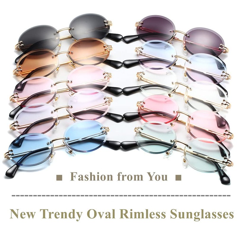 LASPOR Retro Oval Sunglasses for Women Men Fashion Vintage Gold