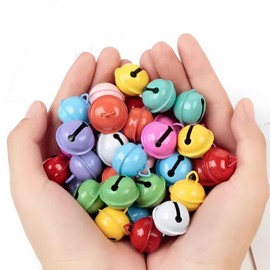 Mcoser 50Pcs Jingle Bells 22mm,Metal Tinkle Bell,DIY Craft Bells,Craft Small Bells,Colorful Jingle Bells For DIY Craft,Jewelry Making,Dog Cat Collars