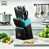 14 Pcs Kitchen Knife Block Set with Sharpener (Green)