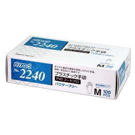 Barrier Robe Plastic Gloves, PVC Food Pro, No. 2240 (Powder Free), Medium, Pack of 100