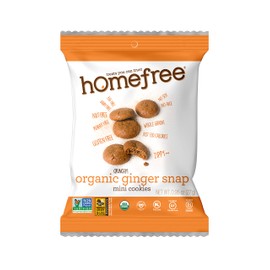 Homefree Treats You Can Trust Gluten Free Mini Cookies, Single Serve, Organic Ginger Snap, 0.95 Ounce (Pack of 30)