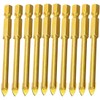 Boxonly 10Pcs Drill Bit Set Carbide Tungsten Tile Glass Ceramic
