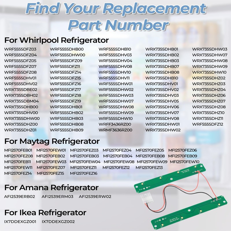 New Upgraded W11043011 W11527432 Refrigerator LED Light