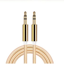 Cable Jack / Metal for BlackBerry Key2 Smartphone Car Music Audio Dual Jack Plug 3.5 mm Universal (Gold)