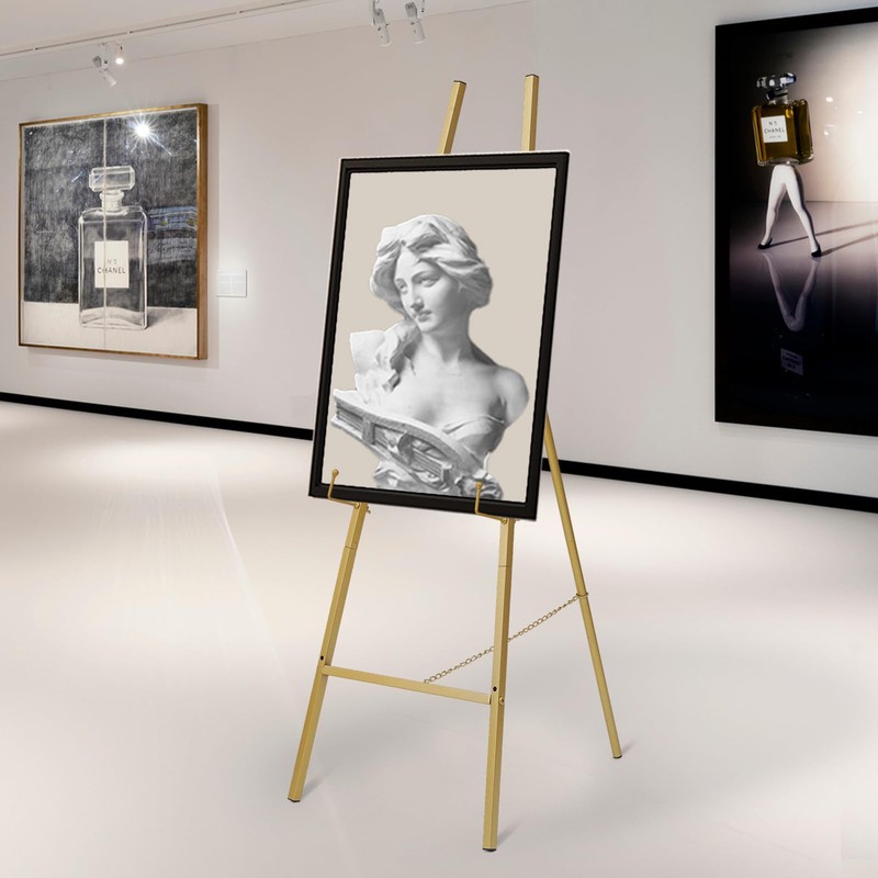Heavy Duty Large Easel Stand for Mirror Display Wedding Sign(Gold