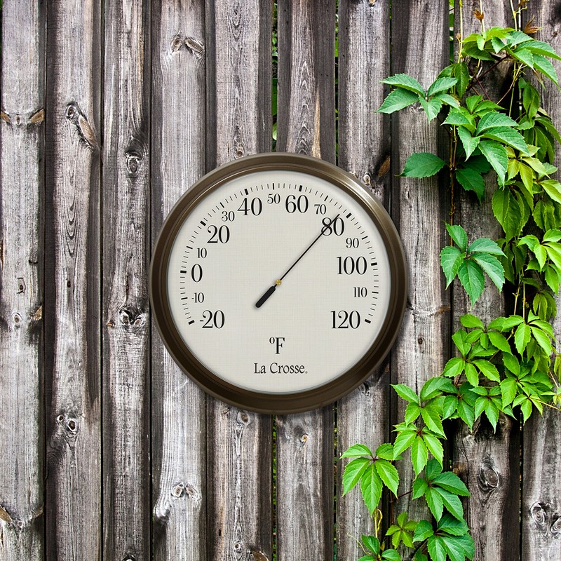 LaCrosse 104-108 8" Analog Round Dial Thermometer, 8", Brown