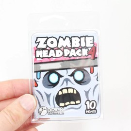 BrickTactical Zombie Head Pack V4 for Minifigures  x10 Light Bluish Grey Heads