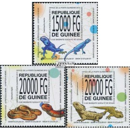 Guinea 10077-10079 (complete. issue) unmounted mint/never hinged ** MNH 2013 Reptiles (Stamps for collectors) Amphibians/reptiles/dinosaurs