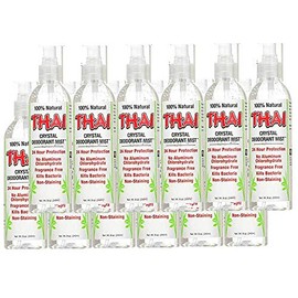 Thai Deodorant Stone Crystal Mist Natural Deodorant Spray 8 oz. Bundle (Original, Pack Of 12)